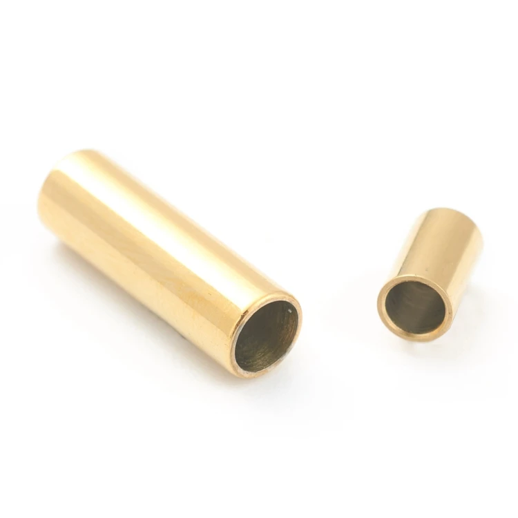 ZAP463 Zapięcie magnetyczne wklejane stal nierdzewna 5x16mm otwór 3mm złote IP 18K