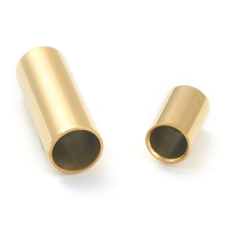 ZAP464 Zapięcie magnetyczne wklejane stal nierdzewna 6x16mm otwór 4mm złote IP 18K