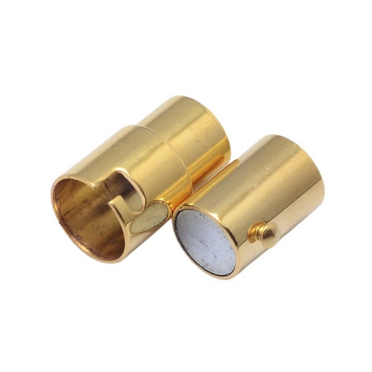 ZAP467 Zapięcie magnetyczne wklejane stal nierdzewna 8x18mm otwór 6mm złote IP