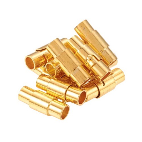 ZAP482 Zapięcie magnetyczne wklejane mosiężne 6x15mm otwór 4mm złote