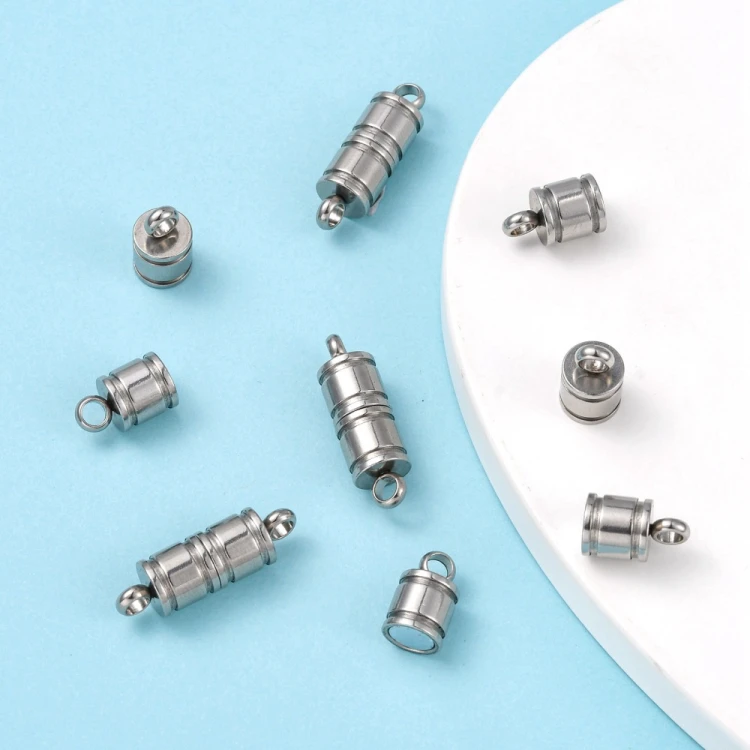 ZAP487 Zapięcie magnetyczne 8x26mm stal nierdzewna - platynowe