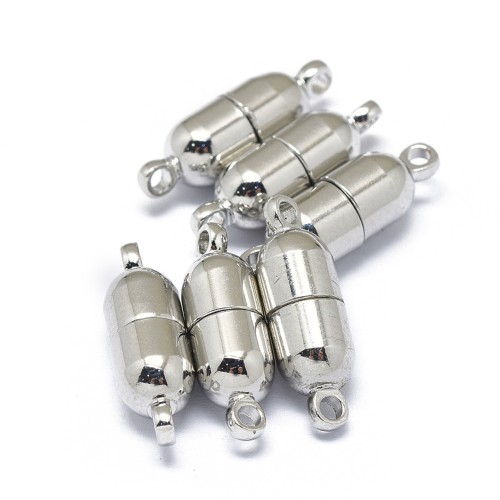 ZAP489 Zapięcie magnetyczne 6x19mm stal nierdzewna - platynowe