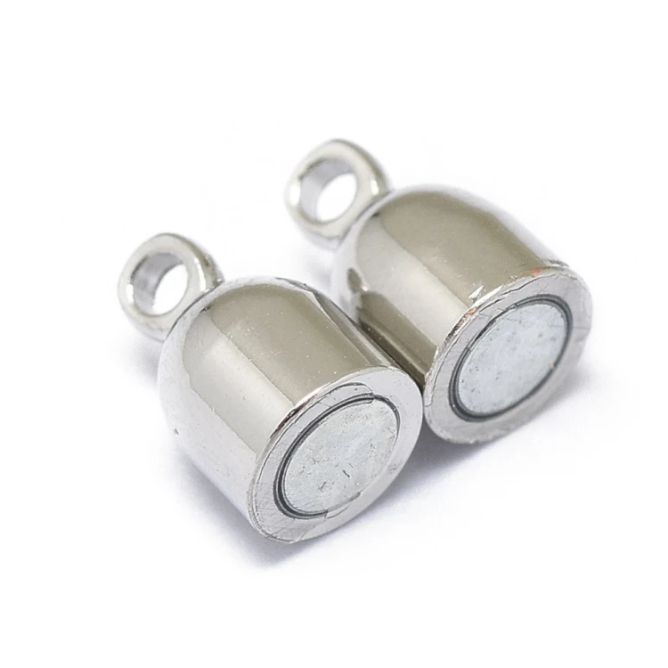 ZAP489 Zapięcie magnetyczne 6x19mm stal nierdzewna - platynowe