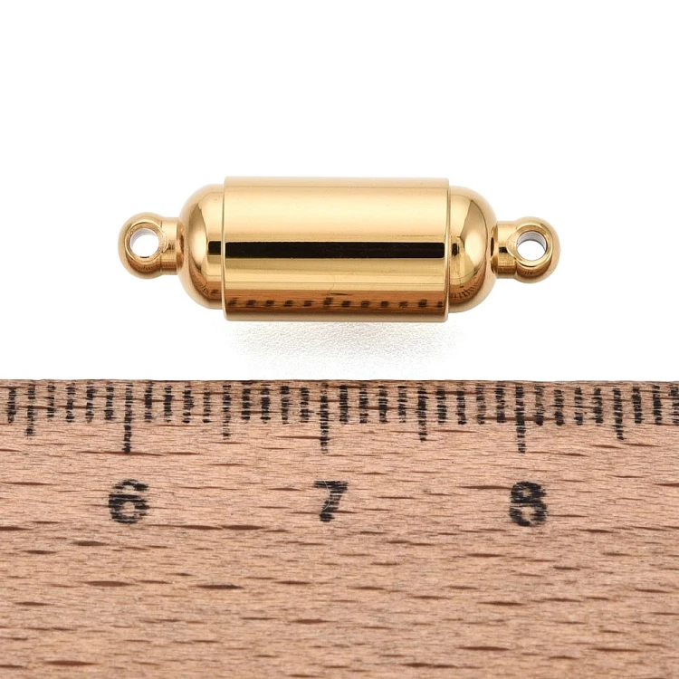 ZAP494 Zapięcie magnetyczne 7,5x23mm stal nierdzewna (IP)- złote 18K