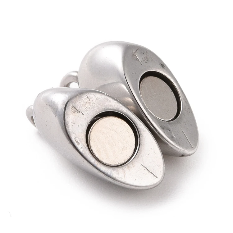 ZAP507 Zapięcie magnetyczne serce 11x17mm stal nierdzewna 316 chirurgiczna (IP)- platynowe