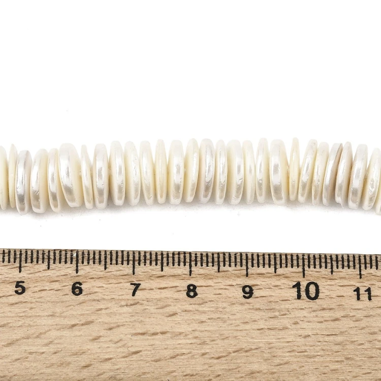 PEM19 Perły muszelkowe LUX koraliki Heishi dyski 11x2mm powlekane sznur 165szt.
