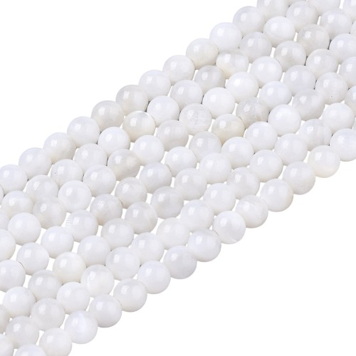 PEM21 Perły muszelkowe LUX masa perłowa kule 2,5mm sznur 180szt białe