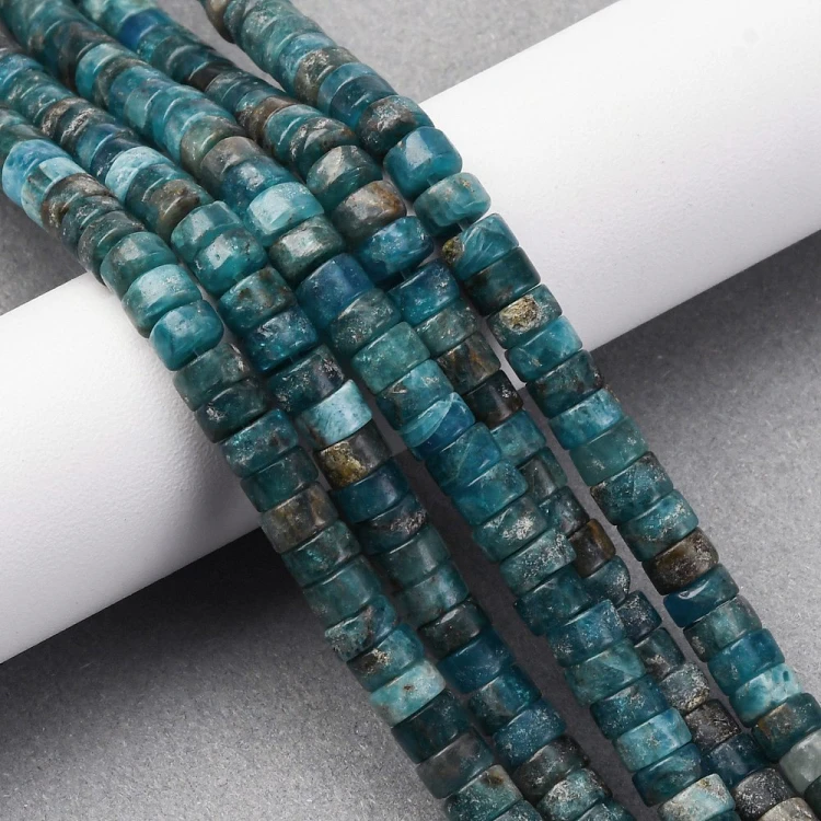 APT22 Apatyt kamień naturalny koraliki dyski Heishi 3,5x6mm sznur 116szt.