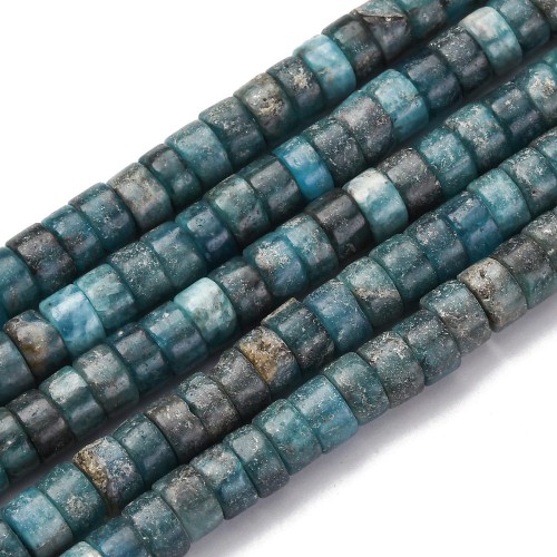 APT22 Apatyt kamień naturalny koraliki dyski Heishi 3,5x6mm sznur 116szt.