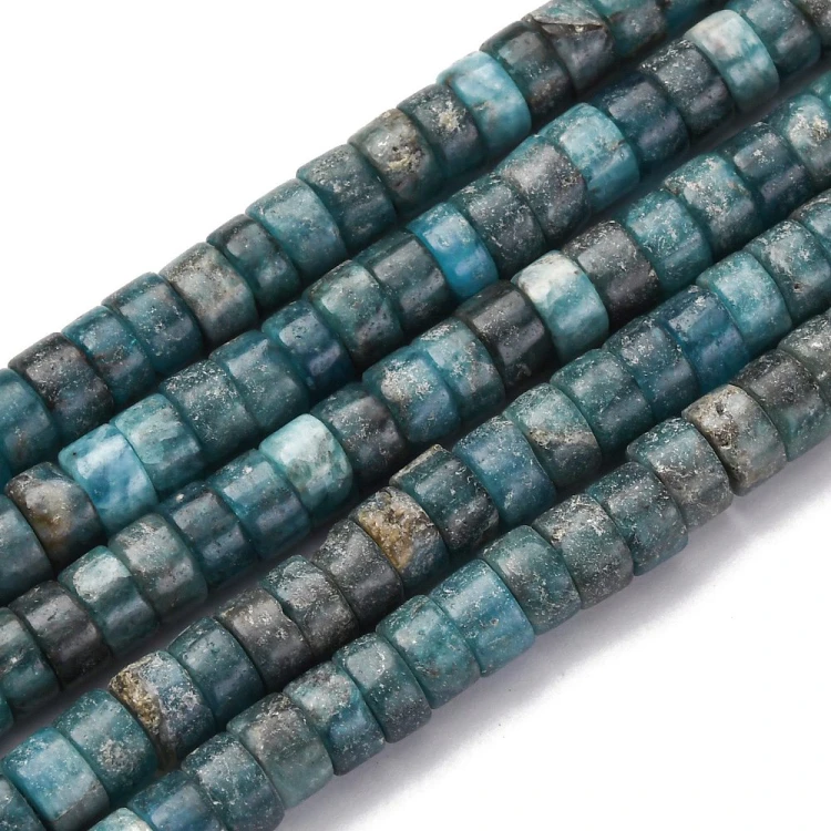 APT22 Apatyt kamień naturalny koraliki dyski Heishi 3,5x6mm sznur 116szt.