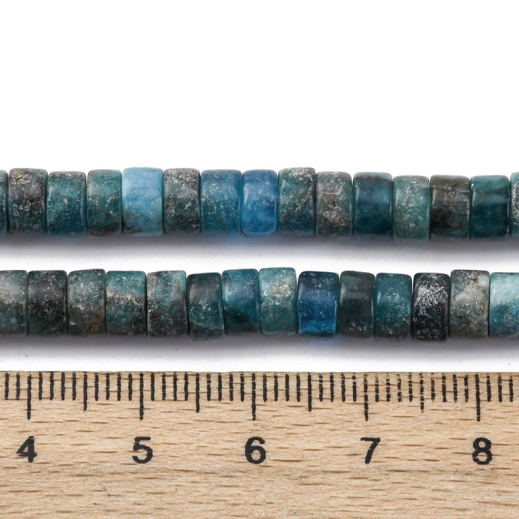 APT22 Apatyt kamień naturalny koraliki dyski Heishi 3,5x6mm sznur 116szt.