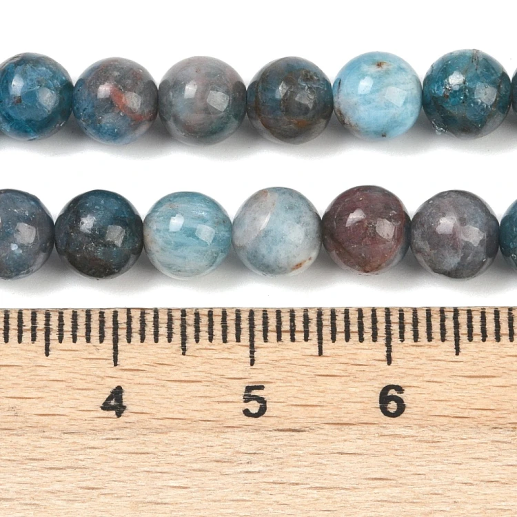 APT25 Apatyt kamień naturalny koraliki kule 6mm sznur 62szt