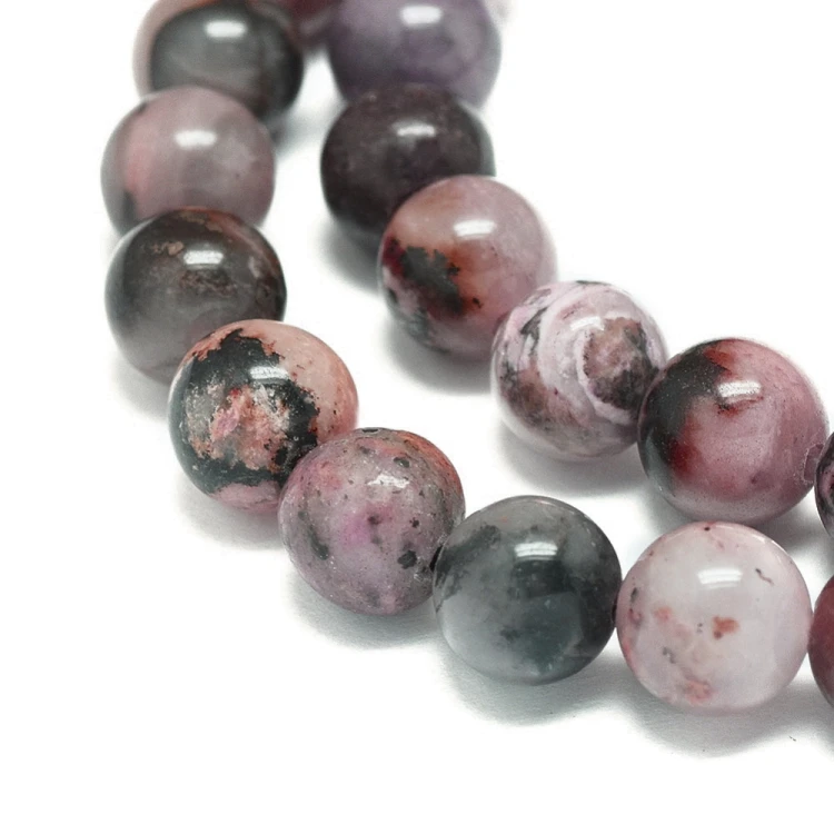 RD15 Rodonit kamień naturalny koraliki kule 8mm sznur 47szt