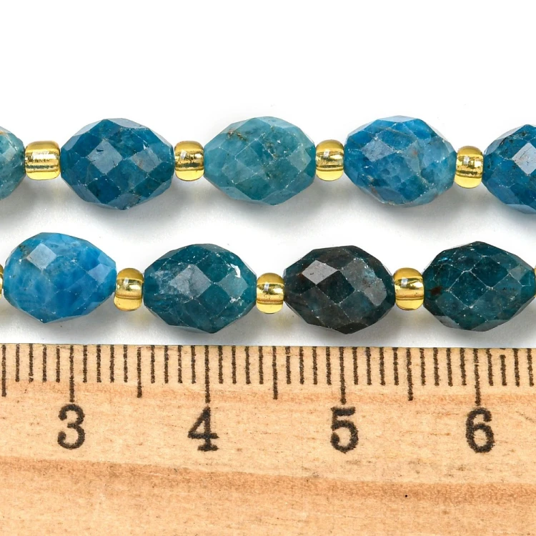 APT30 Apatyt kamień naturalny koraliki owale beczułki 7x9mm fasetowane sznur 19szt