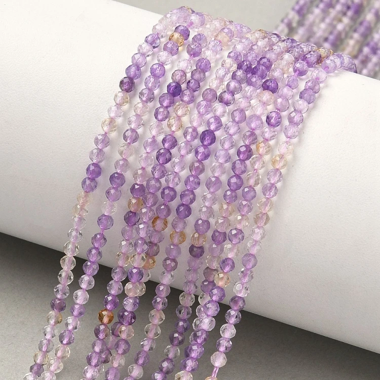 KK163 Ametryn kamień naturalny koraliki kule 2,5mm fasetowane sznur 170szt
