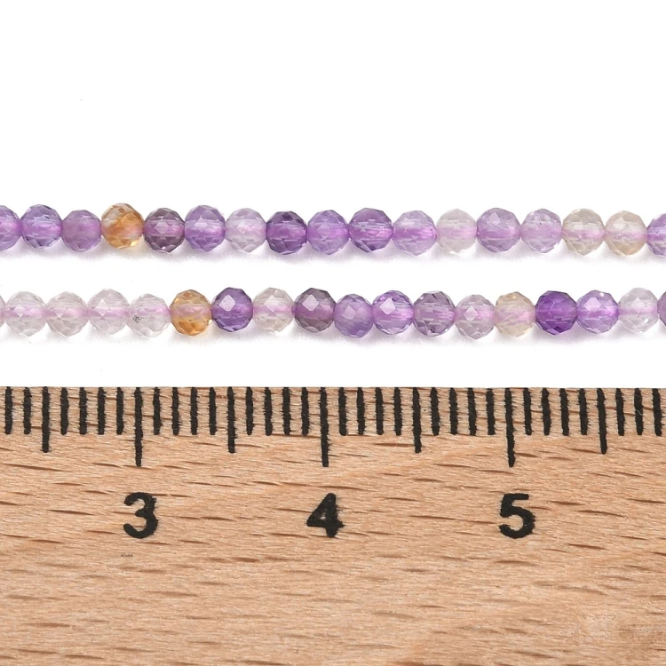 KK163 Ametryn kamień naturalny koraliki kule 2,5mm fasetowane sznur 170szt