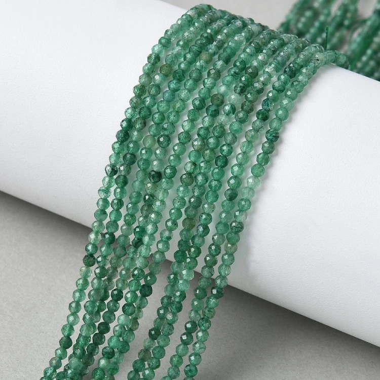 KK166 Fuchsyt kamień naturalny koraliki kule 2mm fasetowane sznur 170szt