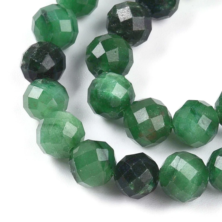 KK167 Fuchsyt kamień naturalny koraliki kule 6mm fasetowane sznur 30szt