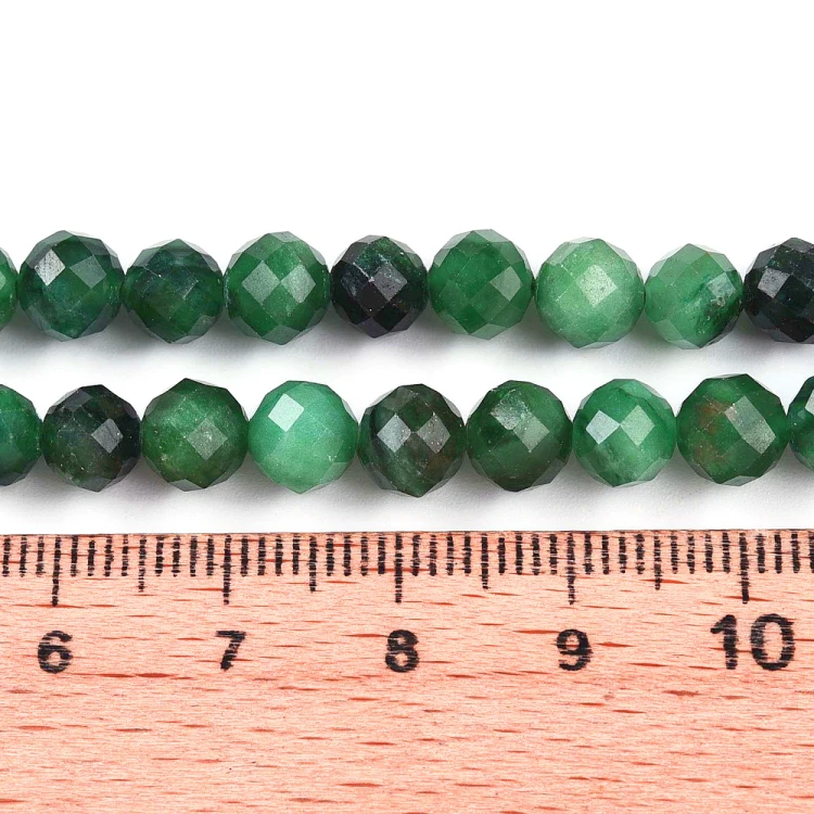 KK167 Fuchsyt kamień naturalny koraliki kule 6mm fasetowane sznur 30szt