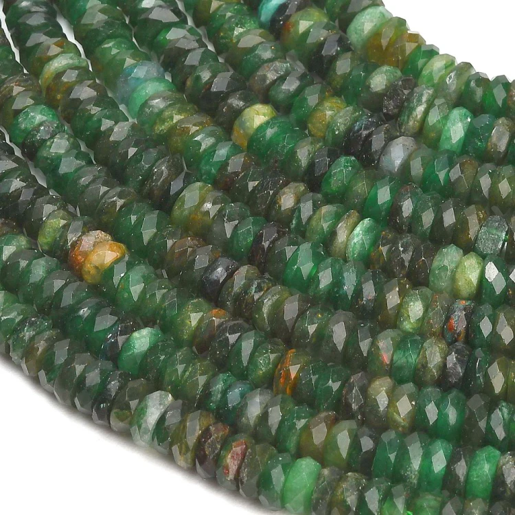 KK168 Fuchsyt kamień naturalny koraliki oponki rondelle 6x2mm fasetowane sznur 152szt
