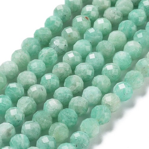 AMZ24 Amazonit kamień naturalny koraliki kule 5mm fasetowane sznur 78szt