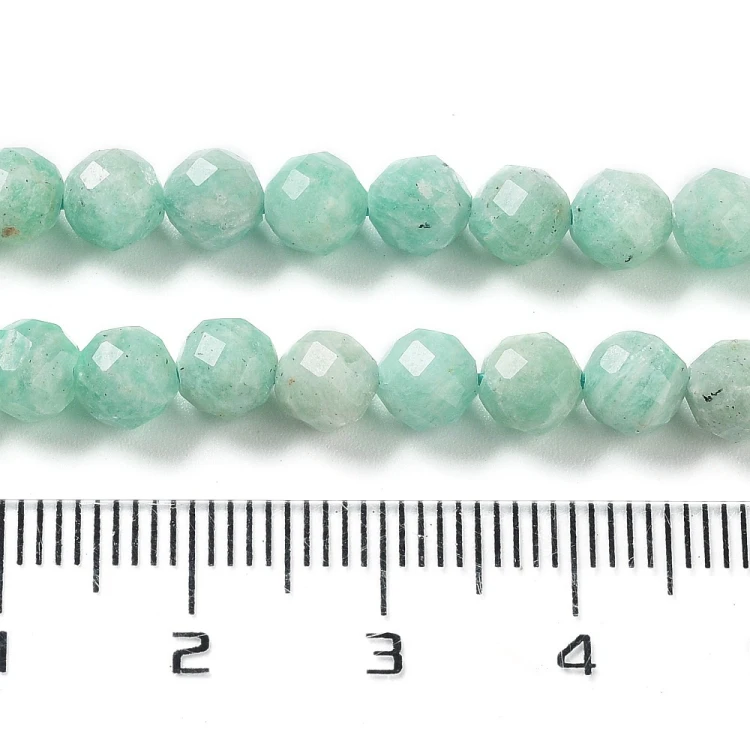 AMZ24 Amazonit kamień naturalny koraliki kule 5mm fasetowane sznur 78szt