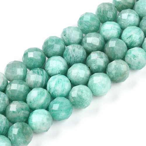 AMZ25 Amazonit kamień naturalny koraliki kule 8mm fasetowane sznur 25szt