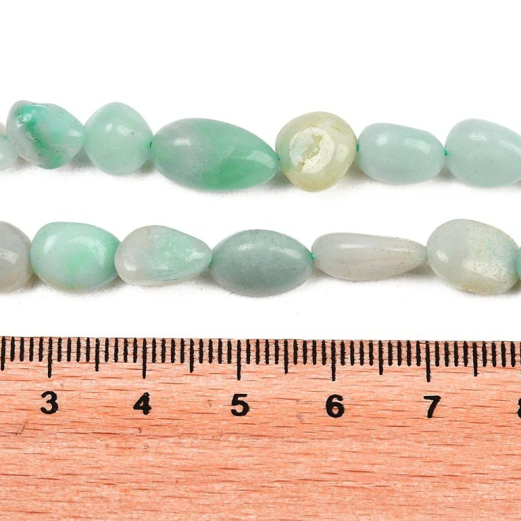 AMZ26 Amazonit kamień naturalny koraliki bryłki 9x8mm-12x9mm nuggets sznur 36szt