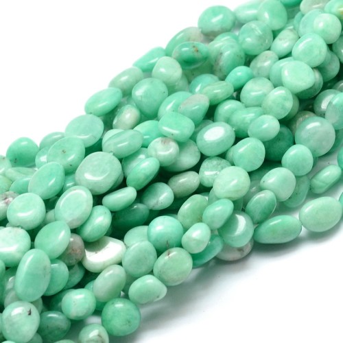 AMZ30 Amazonit kamień naturalny koraliki bryłki 7x8mm-8x13mm nuggets sznur 41szt