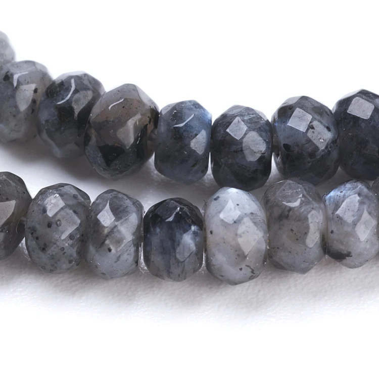 KK173 Larvikit norweski kamień księżycowy naturalny koraliki oponki rondelle 4x3mm fasetowane sznur 140szt