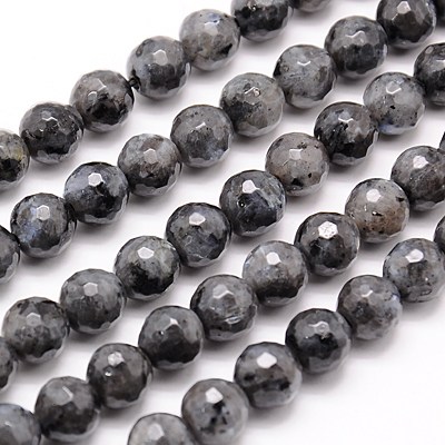 KK176 Larvikit norweski kamień księżycowy naturalny koraliki kule 8mm fasetowane sznur 46szt