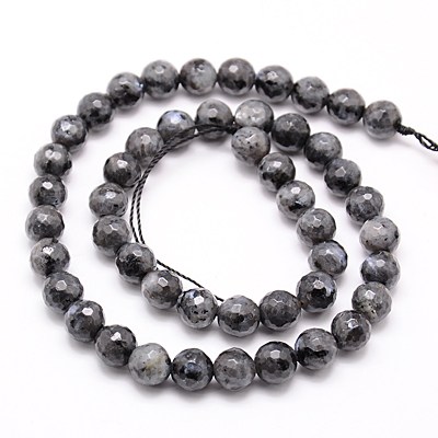 KK176 Larvikit norweski kamień księżycowy naturalny koraliki kule 8mm fasetowane sznur 46szt