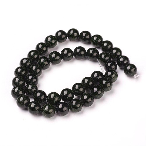 GST34 Kamień Green Goldstone Noc Kairu koraliki kule 6mm sznur 63szt