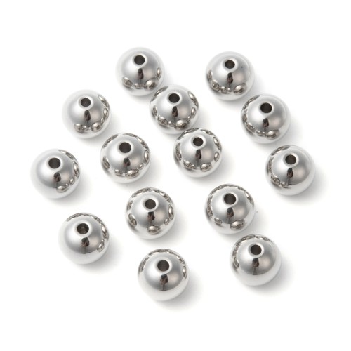 PRM691 Przekładka metalowa koralik kula 8mm stal nierdzewna 10szt