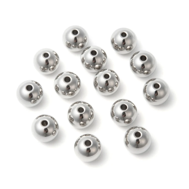 PRM691 Przekładka metalowa koralik kula 8mm stal nierdzewna 10szt