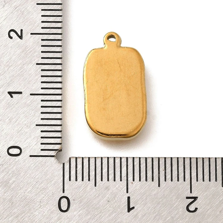 ZSS461 Zawieszka do biżuterii palma 10x17mm stal nierdzewna IP złota