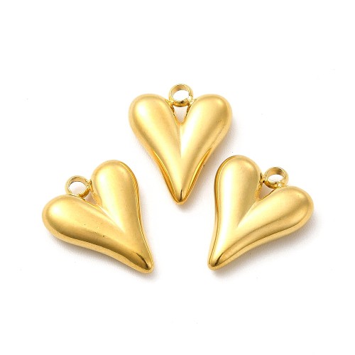 ZSS463 Zawieszka do biżuterii serce 12x15mm stal nierdzewna IP złota 18K