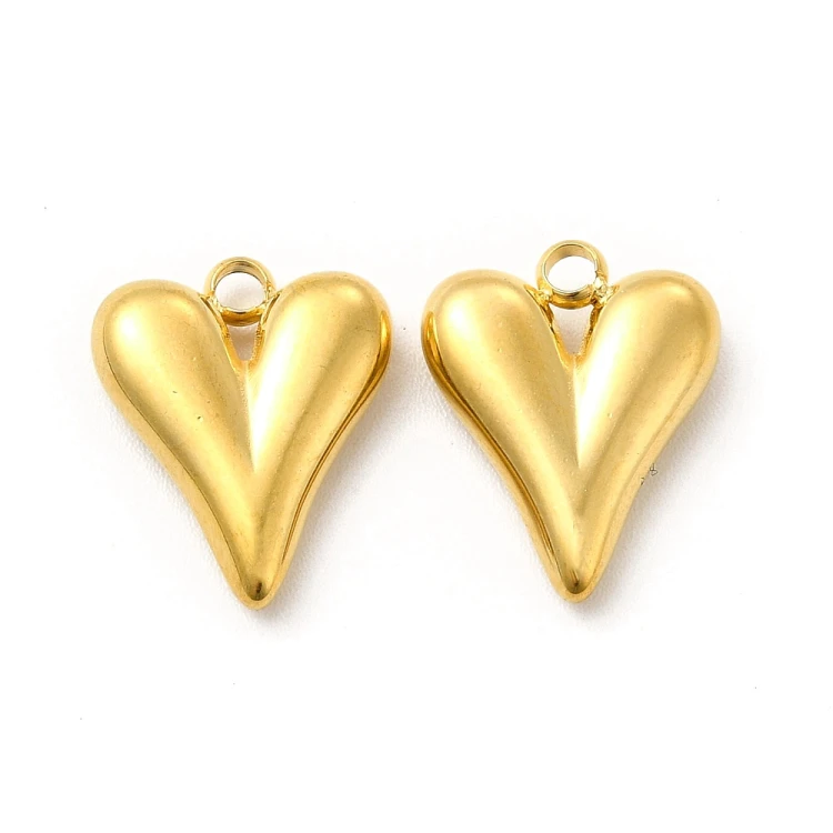 ZSS463 Zawieszka do biżuterii serce 12x15mm stal nierdzewna IP złota 18K