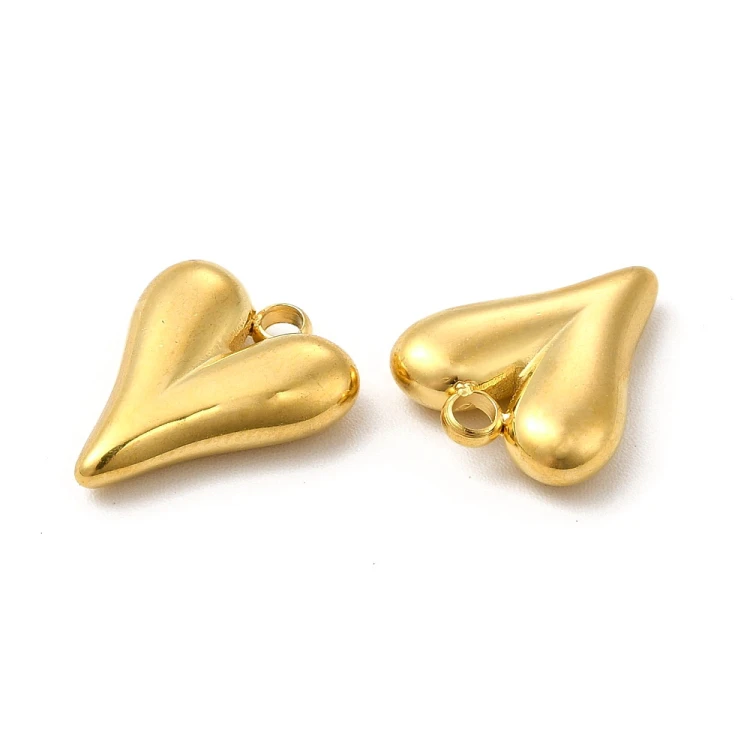 ZSS463 Zawieszka do biżuterii serce 12x15mm stal nierdzewna IP złota 18K