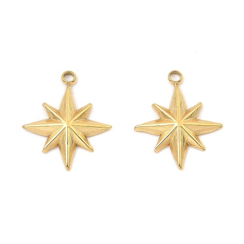 ZSS464 Zawieszka do biżuterii gwiazda gwiazdka 14x16mm stal nierdzewna złota 18K