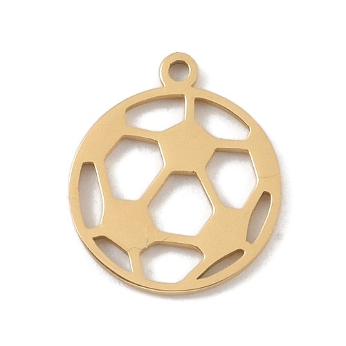 ZSS466 Zawieszka do biżuterii piłka nożna 12x14mm stal nierdzewna złota