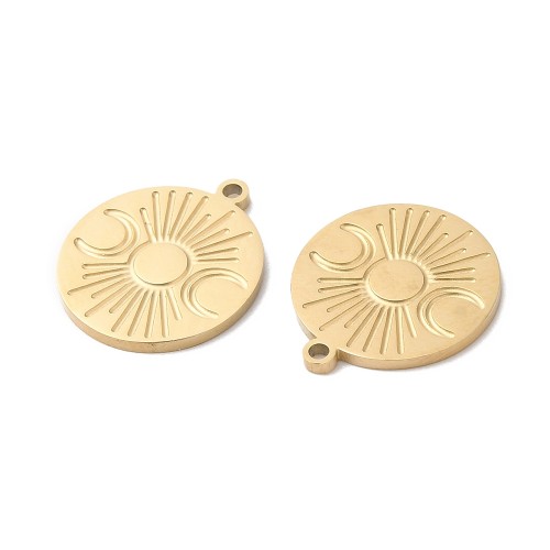 ZSS469 Zawieszka do biżuterii fazy księżyca 13x14mm stal nierdzewna chirurgiczna IP złote 18K