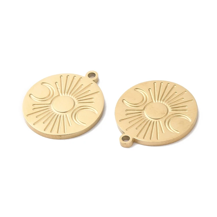 ZSS469 Zawieszka do biżuterii fazy księżyca 13x14mm stal nierdzewna chirurgiczna IP złote 18K