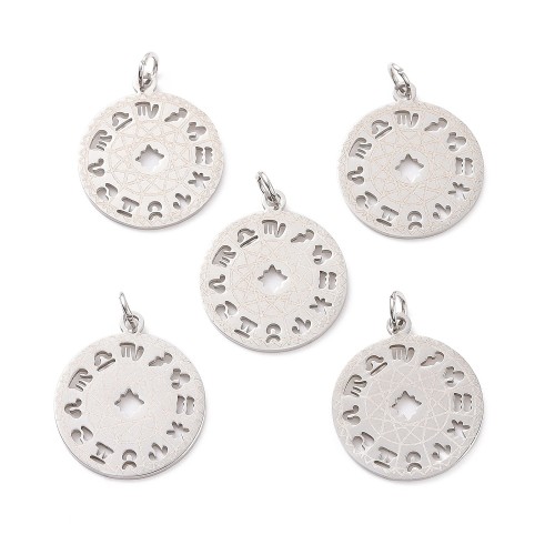 ZSS470 Zawieszka do biżuterii znaki zodiaku 19x22mm stal nierdzewna platynowa