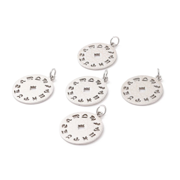 ZSS470 Zawieszka do biżuterii znaki zodiaku 19x22mm stal nierdzewna platynowa