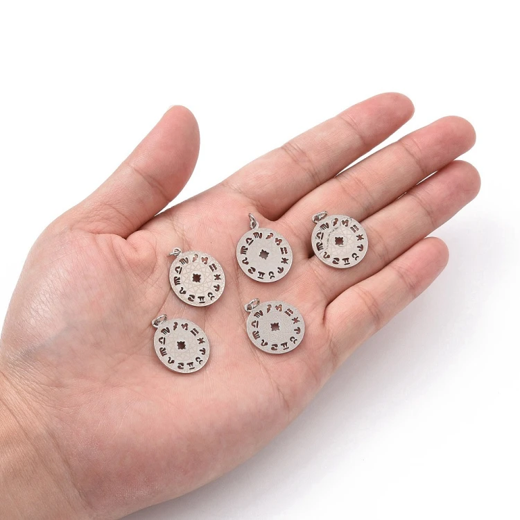 ZSS470 Zawieszka do biżuterii znaki zodiaku 19x22mm stal nierdzewna platynowa