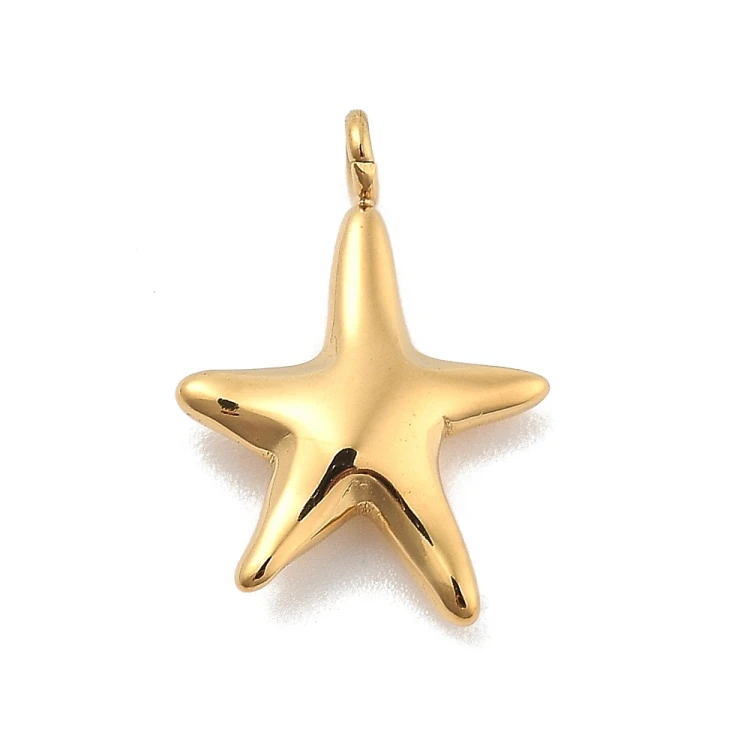 ZSS473 Zawieszka do biżuterii rozgwiazda 11x15mm stal nierdzewna IP złota 14K