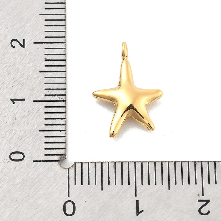 ZSS473 Zawieszka do biżuterii rozgwiazda 11x15mm stal nierdzewna IP złota 14K