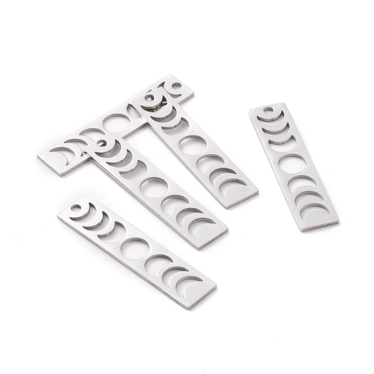 ZSS476 Zawieszka do biżuterii fazy księżyca 8x35mm stal nierdzewna platynowy