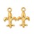 ZSS477 Zawieszka do biżuterii lilia heraldyczna 12x20mm 2szt. stal nierdzewna IP złota 18K